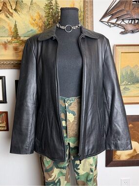 Vintage 90s-Y2K Women's Lambskin Leather Jacket M-L